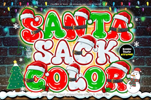 Designing Festive Headers with Santa Sack Color Font