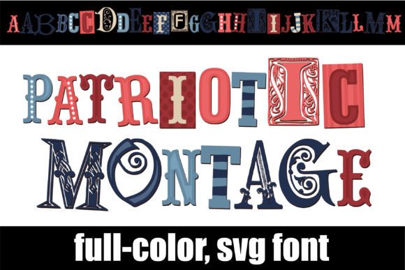 Patriotic Montage: A Bold Color Font for Editorial Impact