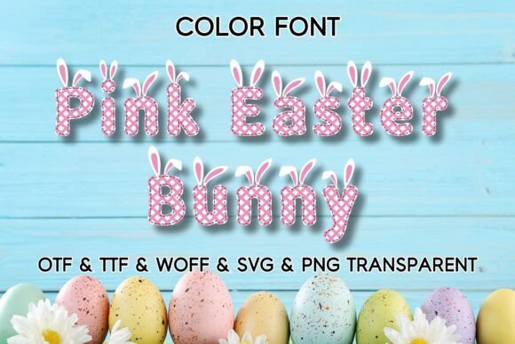 Pink Easter Bunny: A Playful Color Font for Small Business Branding
