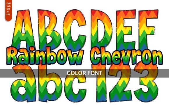 Rainbow Chevron Font: A Playful Typeface for Branding