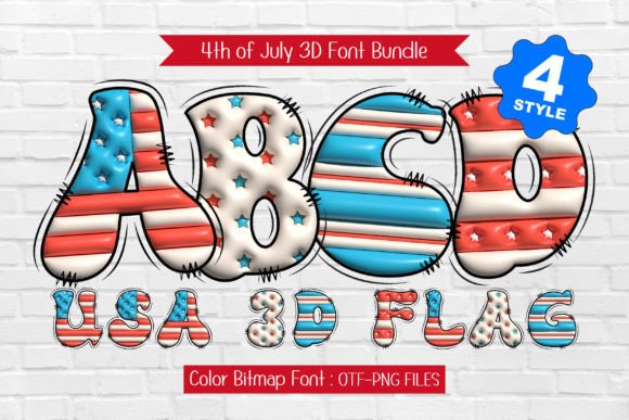 Usa Flag 3D: A Patriotic Display Font for Editorial Design